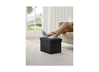 Slickblue Small Folding Tufted Storage Ottoman