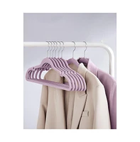 50 Velvet Clothes Hangers with Non-Slip Surface and Shoulder Notches for Storage