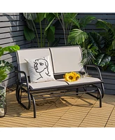 Sugift Swing Glider Chair 48 Inch Loveseat Rocker Lounge Backyard