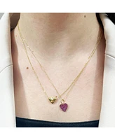 The Lovery Gold Puffy Heart Necklace 14K Gold