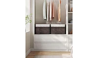 Slickblue Storage Box With Cotton Liner, Rattan-style Basket, Trunk Lid And Handles
