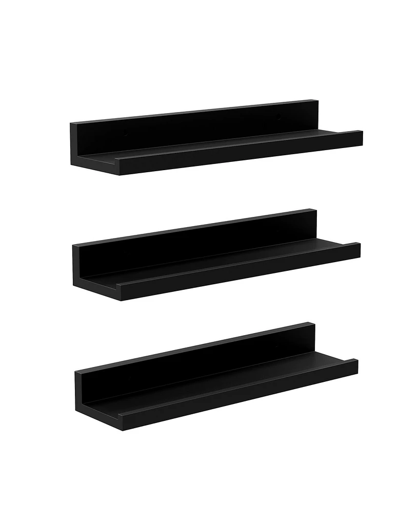 Slickblue 3 Set Floating Wall Shelves Long Picture Shelving Ledge