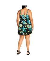 City Chic Women's Oasis Print Romper