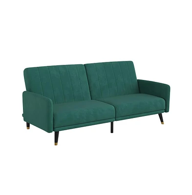 Merrick Lane Pavan Mid Century Modern Split-Back Sofa Futon With 3 Recline Positions