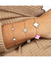 The Lovery Large Pastel Mixed Clover Bracelet 14K Gold
