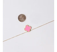 The Lovery Extra Large Bubblegum Pink Single Clover Necklace 14K Gold