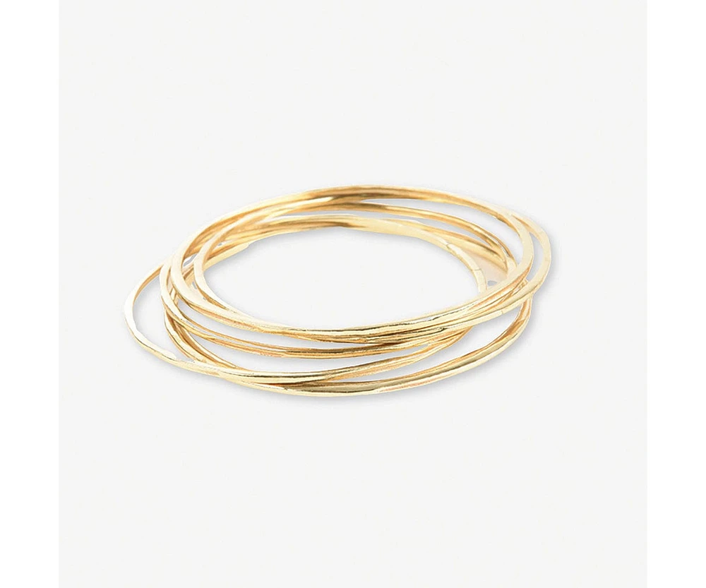 Ink + Alloy Katherine Rounded Bangles Brass