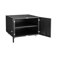 Office Furniture Copier Cabinet Black 2 Door Steel Copier Stand Mobile Pedestal File Printer Stand