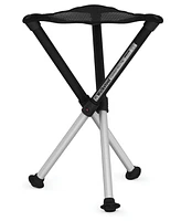 Walkstool Comfort Model - Black and Silver - 3 Legged Folding Stool in Aluminium - Height 18" (45 cm) - Maximum Load 440 Lbs - Made in Sweden