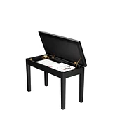 Slickblue Duet Piano Bench With Padded Cushion And Storage Compartment