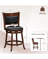 Sugift Swivel Bar Stools Set of 2 with 20 Inch Wider Cushioned Seat