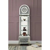 Streamdale Furniture Noralie Grandfather Clock with Led Mirrored & Faux Diamonds