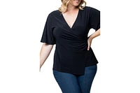 Kiyonna Plus Stella Cinch Faux Wrap Top