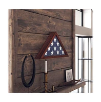 Hbcy Creations Rustic Flag Case - Solid Wood Military Display For 9.5 X 5 American Veteran Burial Flag, Wall Mounted Frame