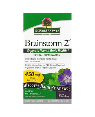 Nature's Answer Brainstorm 2 Herbal Combination 450 mg - 90 Vegetarian Capsules - Assorted Pre