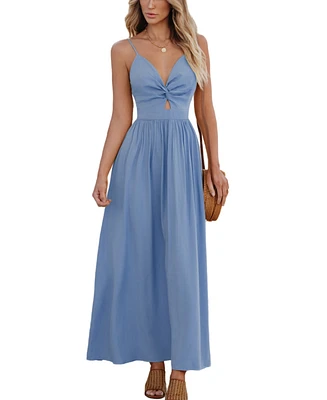 Cupshe Women's Front Twist & Keyhole Maxi Beach Dress