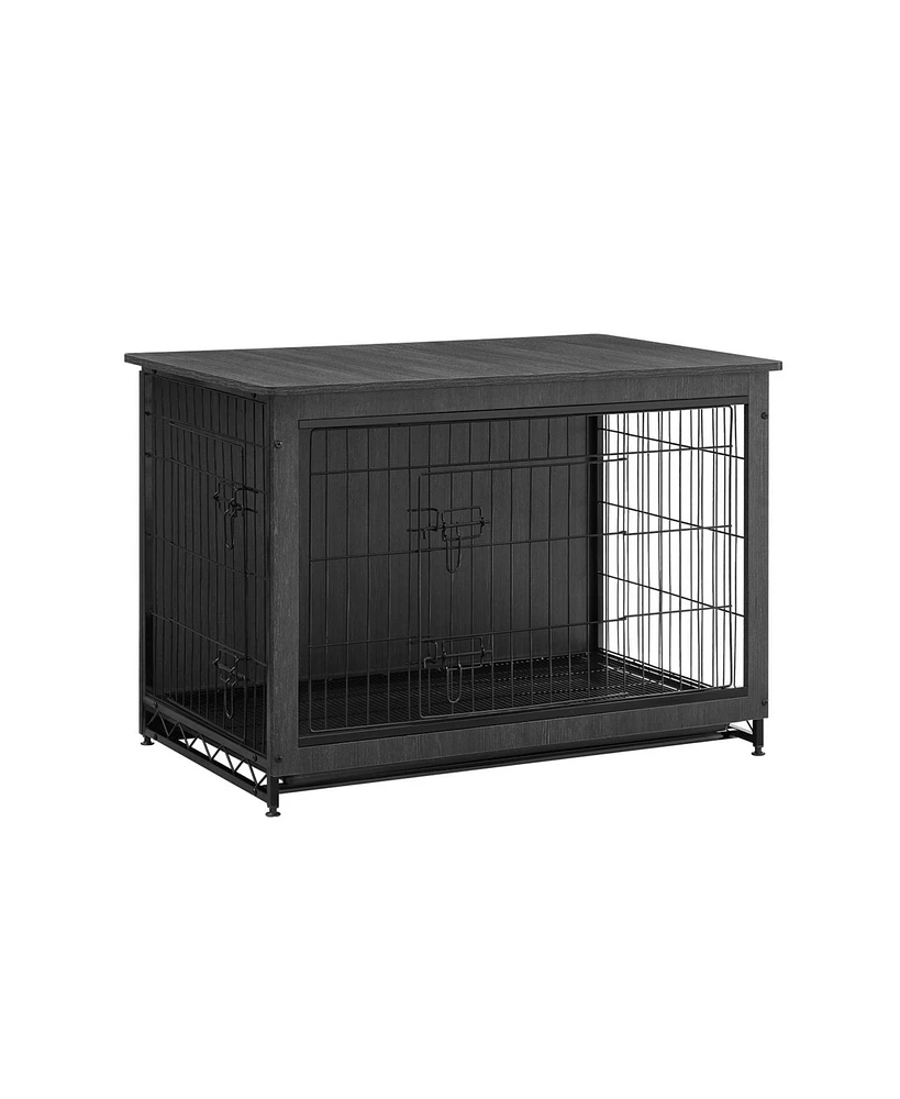 Slickblue Wooden Dog Crate, Indoor Pet Crate End Table, Furniture With Removable Tray