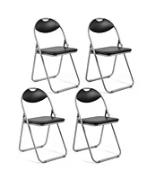 Sugift 4/6 Pieces Portable Folding Dining Chairs Set with Carrying Handles