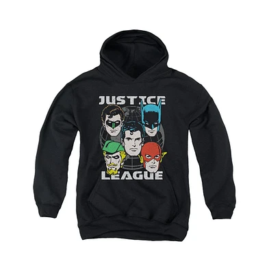 Justice League Boys Of America Youth Head States Pull Over Hoodie / Hooded Sweatshirt