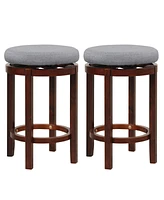 Sugift 2 Pieces 26 Inch Counter Height Swivel Stool Set with Padded Cushion