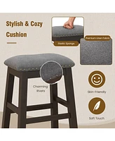Sugift 2 Piece 24.5 Inch Counter Height Bar Stool Set with Padded Seat