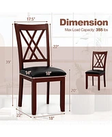 Sugift Set of 2 Dining Chair with Backrest and Padded Seat