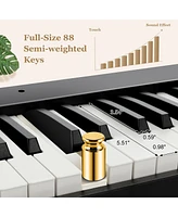 Sugift 88-Key Foldable Digital Piano with Midi and Wireless Bt