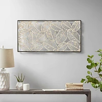 Streamdale Furniture Paper Cloaked Leaves Metal Framed Decor Panel