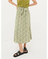 FatFace Women's Sascha Damask Floral Midi Skirt