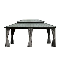 Streamdale Furniture 12' X 18' Hardtop Gazebo, Aluminum Metal Gazebo