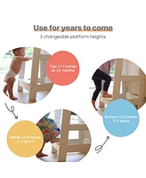 Stepup Baby Toddler Tower Step High Chair | Montessori Inspired Wooden Stool for Preschool Kids Adjustable 18 Month