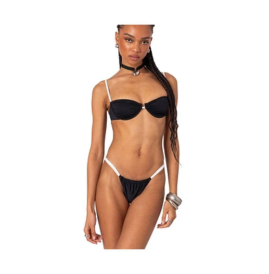 Edikted Women's Leanna Contrast Cupped Bikini Top