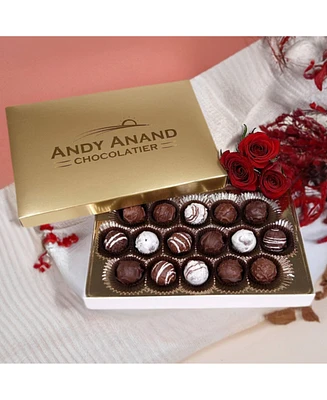 Andy Anand Chocolatier Andy Anand Champagne, Rum, Irish Cream & Kahlua Belgian 16 Pc Chocolate Truffles Gift Boxed, Delicious, Succulent & Divine Birt