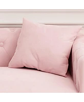 Streamdale Furniture Sofa Includes 2 Pillows, 83" Pink Velvet Triple Sofa, Suitable For Large And Small Spaces