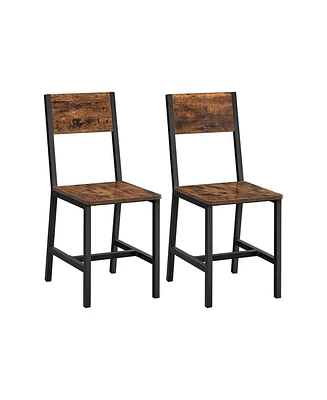 Slickblue Dining Chair Set Of 2, Accent Chair, Industrial, Steel Frame, For Dining Room