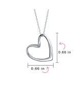 Bling Jewelry Floating Open Heart Pendant Necklace For Women For Sterling Silver With Chain