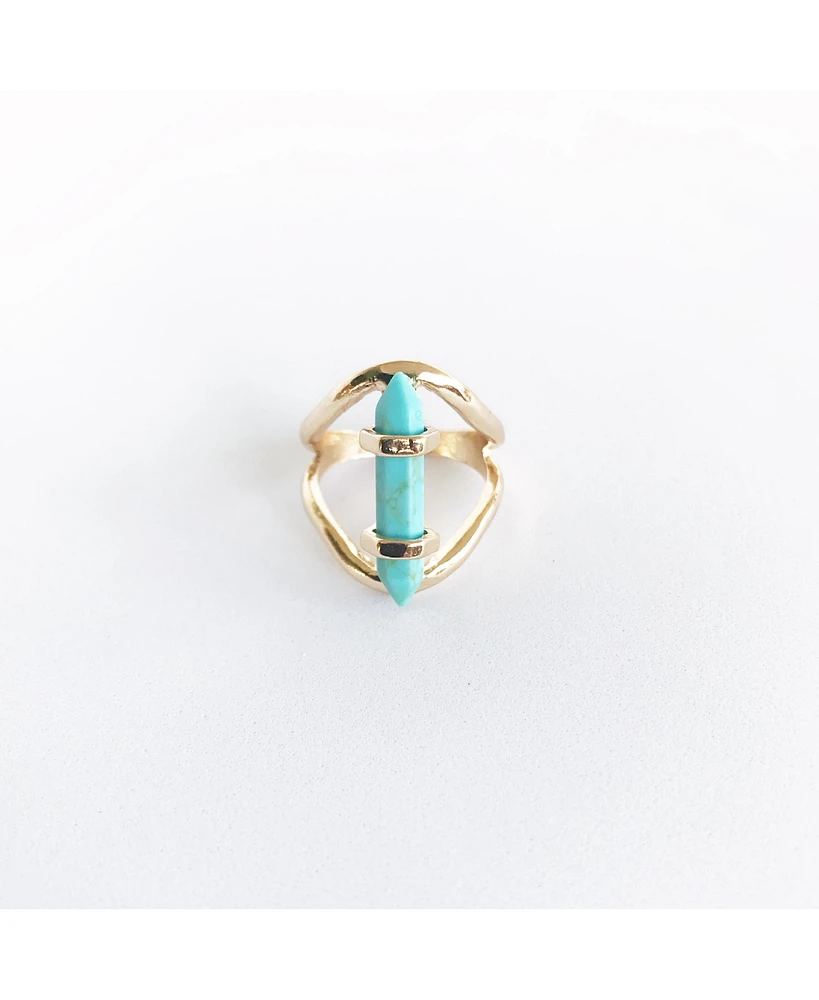 sanctuaire Sanctuary Project by Semi Precious Turquoise Crystal Ring Gold