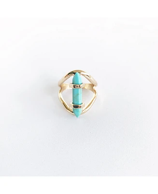 sanctuaire Sanctuary Project by Semi Precious Turquoise Crystal Ring Gold