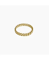 sanctuaire Dainty Detail Chain Ring 14K Solid Gold