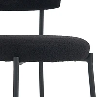 Streamdale Furniture Mid-Century Modern Dining Chairs - Teddy Fabric - Metal Frame - Elegant & Comfortable