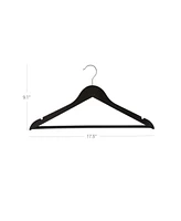 Slickblue Wood Hangers, 20 Pack Selected Solid Wooden Hangers With Smooth Finish And Human Shoulder Design