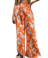 Cupshe Women's Smocked Wide Leg Cover-Up Pants