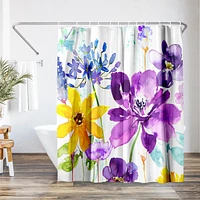 71x74 Botanical Shower Curtain - Floral Shimmer by Harrison Ripley