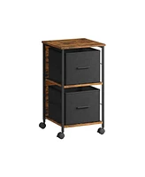 Slickblue File Cabinet with 2 Drawers, Printer Stand, Cube Storage Shelf, File Storage Box, Home Office