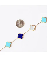 The Lovery Large Blue Mixed Clover Bracelet 14K Gold