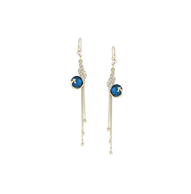 Sohi Women's Gold Sleek Drop Earrings