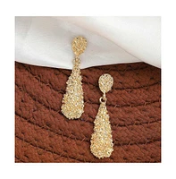 Sohi Women's White Corroded Drop Earrings