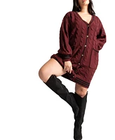 Eloquii Plus Size Cardigan Sweater Dress With Stripe Detail