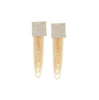 Sohi Women's White Chain Drop Earrings