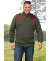 Boulder Creek Big & Tall by KingSize Patch Sweater With Mock Neck